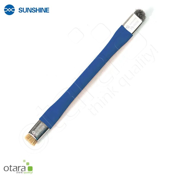Bürste/Pinsel 2-fach Sunshine SS-022B (1x ESD Pinsel hart, 1x Drahtbürste), blau