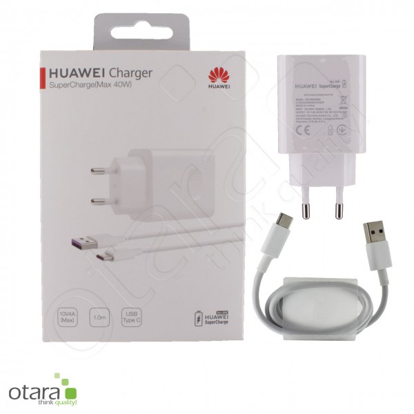 Huawei Charger SuperCharge 40W CP84 Ladestecker/Adapter inkl. USB Typ C Ladekabel, Serviceware
