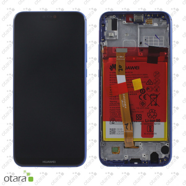 Displayeinheit inkl. Rahmen, Akku Huawei P20 Lite, klein blue, Serviceware