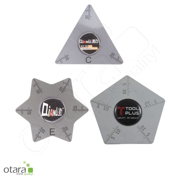 Opening Tool stainless steel SET consisting of: Triangle, Hexagon & Star
