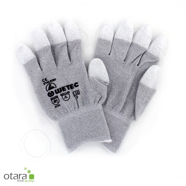 ESD Handschuh Paar mit PU-Fingerkuppen, Größe L