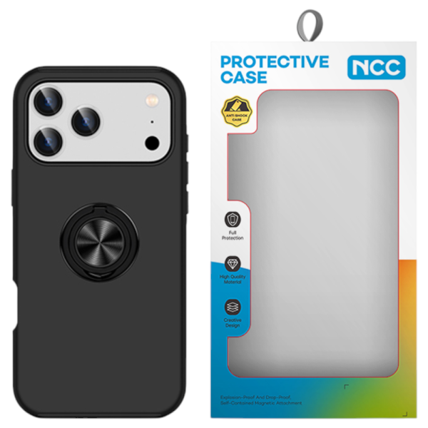 Schutzhülle NCC A0017 TPU Color Ring Case iPhone 17 Pro Max, black (Retail/Blister)