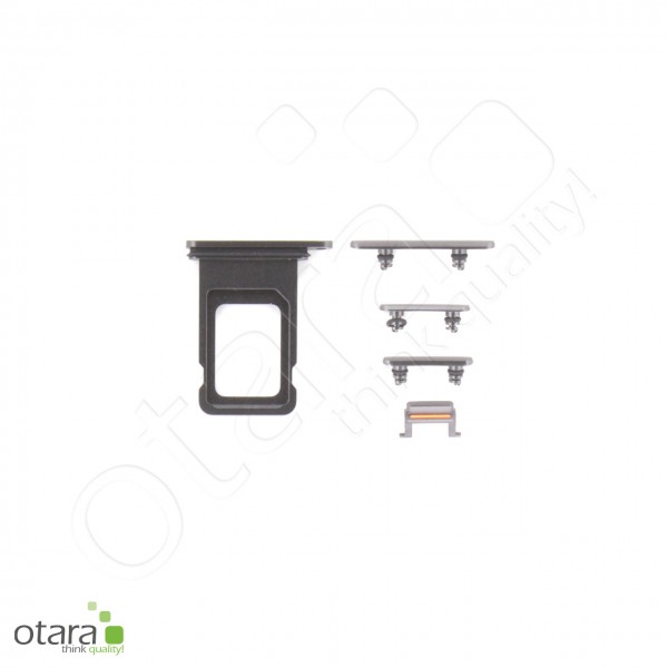 Seitentasten Set inkl. SIM Tray, 5-teilig geeignet für iPhone 11, schwarz