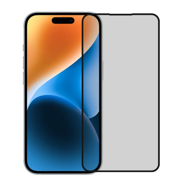 Schutzglas 3D Full Cover (HD) (Privacy) NCC iPhone 15 Pro, schwarz (Retail/Blister)