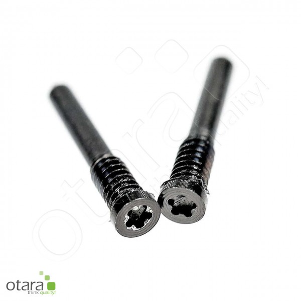 Screws for bottom housing [2 pcs] suitable for iPhone X/XR/XS/XSMAX, iPhone 11/12/13 (all types), black
