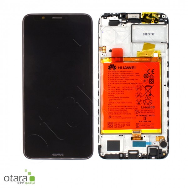 Displayeinheit inkl. Rahmen, Akku Huawei Y7 2018, schwarz, Serviceware