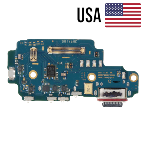 Samsung Galaxy S22 Ultra S908U USA Version Ladebuchse Platine USB-C, Mikrofon, SIM Reader (reparera)