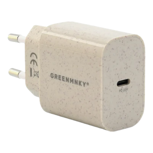 Power Adapter Plant Straw by GREEN MNKY 1xUSB-C PD [20W]