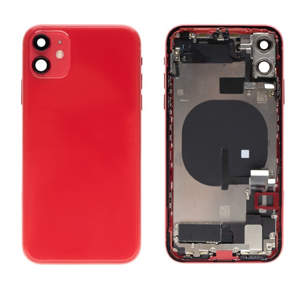 Backhousing Gehäuse (mit Kleinteilen/OHNE LOGO) NCC Nparts für iPhone 11, rot (Product RED)
