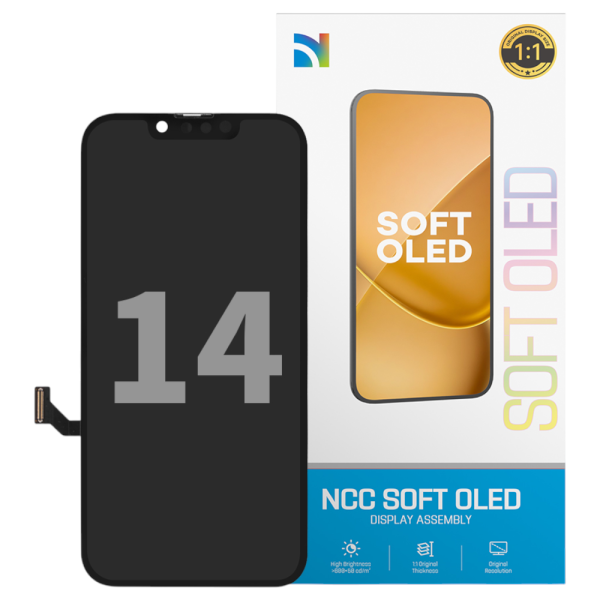 Displayeinheit NCC SOFT OLED für iPhone 14 (COPY), soft OLED, black