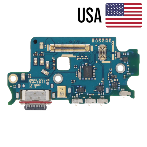 Samsung Galaxy S23 S911U USA Version Ladebuchse Platine USB-C, Mikrofon, SIM Reader (reparera)