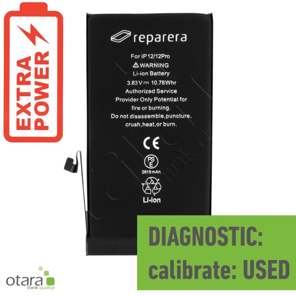 Akku Diagnostic *reparera* für iPhone 12/12 Pro (HIGH CAPACITY) inkl. Akkuklebestreifen