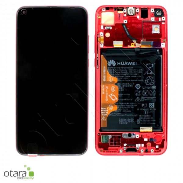 Displayeinheit inkl. Rahmen, Akku Huawei Honor View 20 (PCT-L29B), phantom red, Serviceware