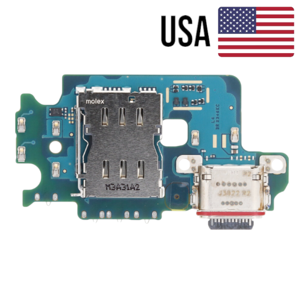 Samsung Galaxy S24 S921U USA Version Ladebuchse Platine USB-C, Mikrofon, SIM Reader (reparera)