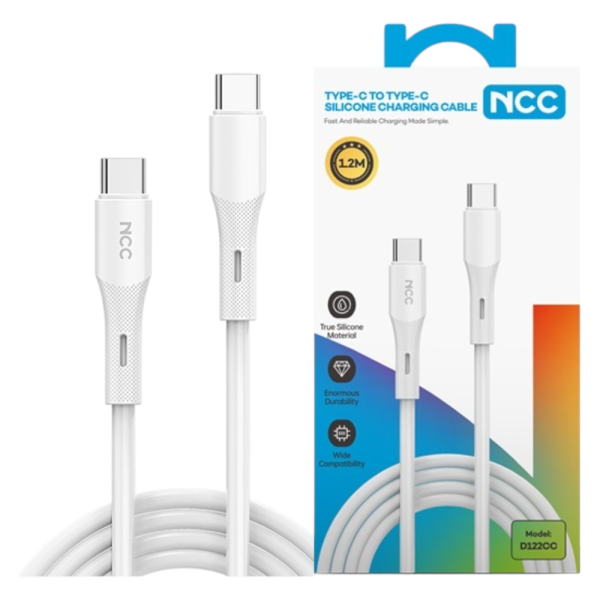 [Pre-Order] Charging Sync Cable NCC USB-C TO USB-C (D122CC|1.2M), white (Retail/Blister)