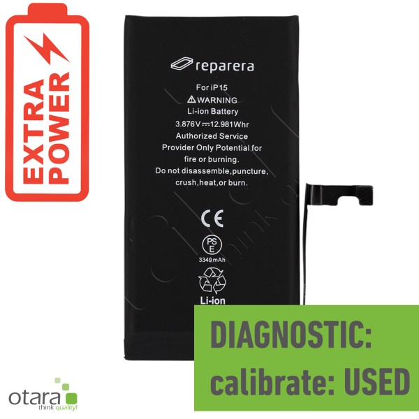 Akku Diagnostic *reparera* für iPhone 15 (HIGH CAPACITY) inkl. Akkuklebestreifen