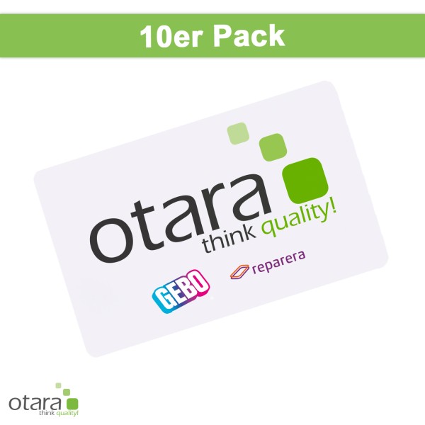 Opening Tool Kunststoff/Plastik "Kreditkarte" (0,5mm) mit otara/reparera Logo [10 Stück]