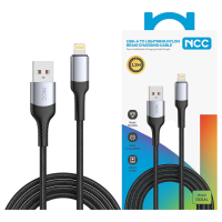 Charging Sync Cable NCC USB-A TO Lightning (D121AL|1.2M), Nylon&Alu, black/silver (Retail/Blister) Charging Sync Cable NCC USB-A TO Lightning (D121AL|1.2M), Nylon&Alu, black/silver (Retail/Blister)