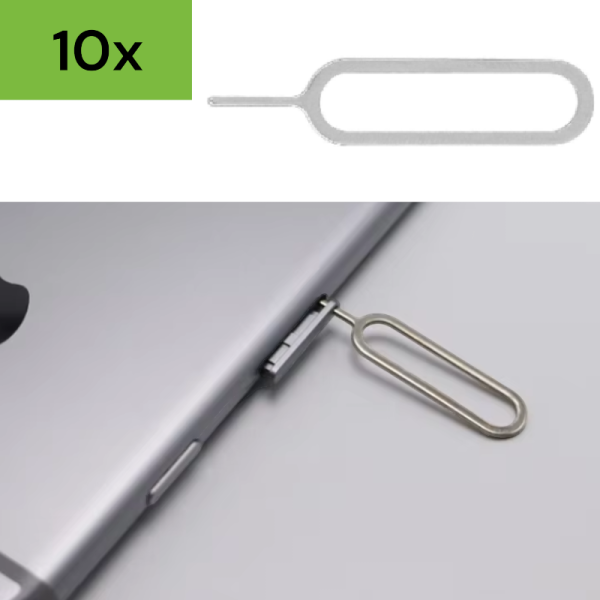 Opener/SIM Eject Pin UNIVERSAL für alle Smartphones/Tablets, silber [10 Stück]