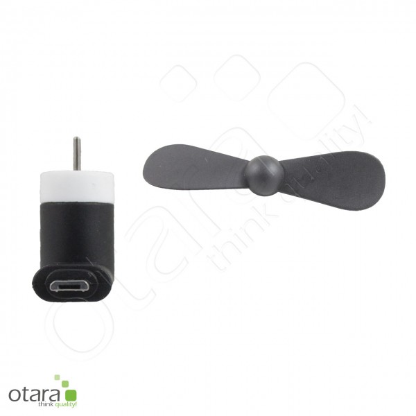 Handy-Ventilator mit Micro USB Anschluss geeignet für Samsung, schwarz