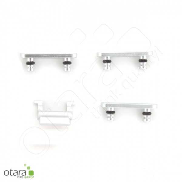 Seitentasten Set, 4-teilig geeignet für iPhone 8, silber
