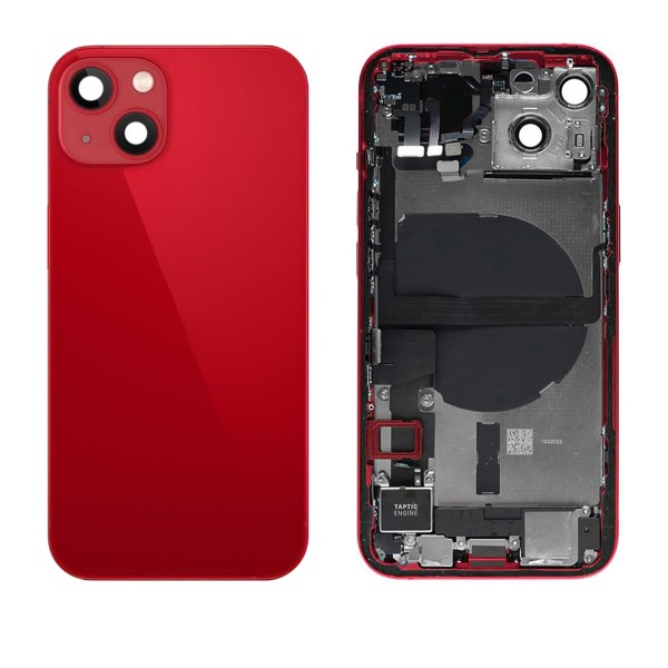 Backhousing Gehäuse (mit Kleinteilen/OHNE LOGO) NCC Nparts für iPhone 13, rot (PRODUCT Red)