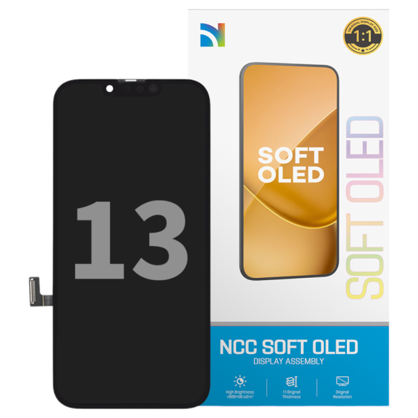 Displayeinheit NCC SOFT OLED für iPhone 13 (COPY), soft OLED, black