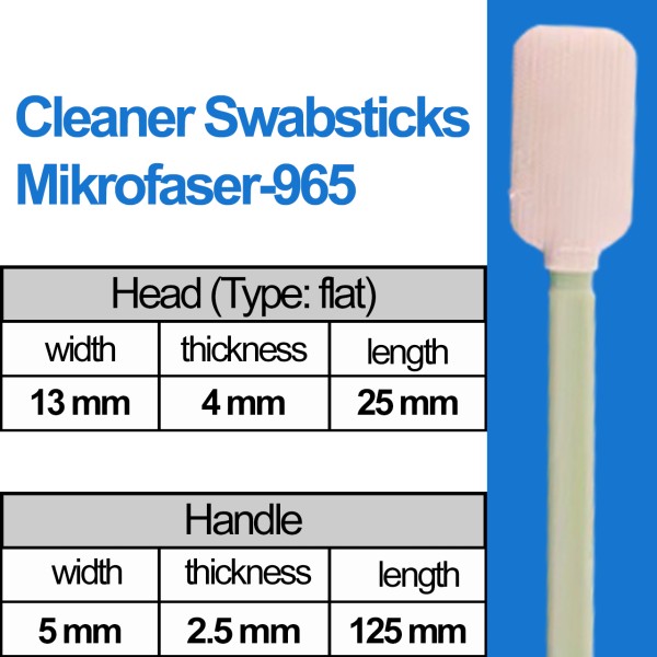 Cleaner Mikrofaser Swabsticks Head: flat (13mm) / (125mm) Typ: Mikrofaser-965 (100 pcs)