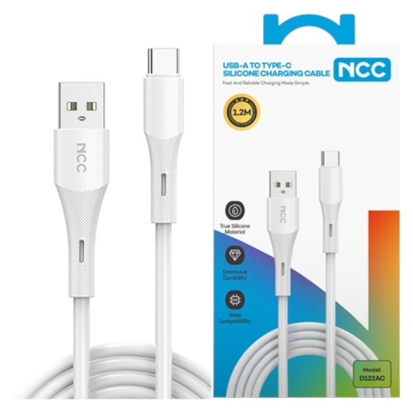 [Pre-Order] Charging Sync Cable NCC USB-A TO USB-C (D122AC|1.2M), white (Retail/Blister)