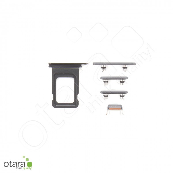 Seitentasten Set inkl. SIM Tray, 5-teilig für iPhone 11 Pro, schwarz