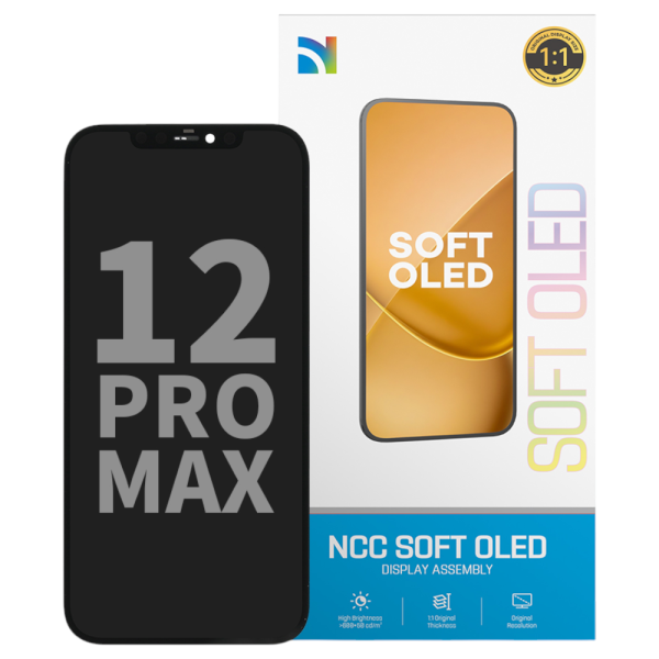 Displayeinheit NCC SOFT OLED für iPhone 12 Pro Max (COPY), soft OLED, black