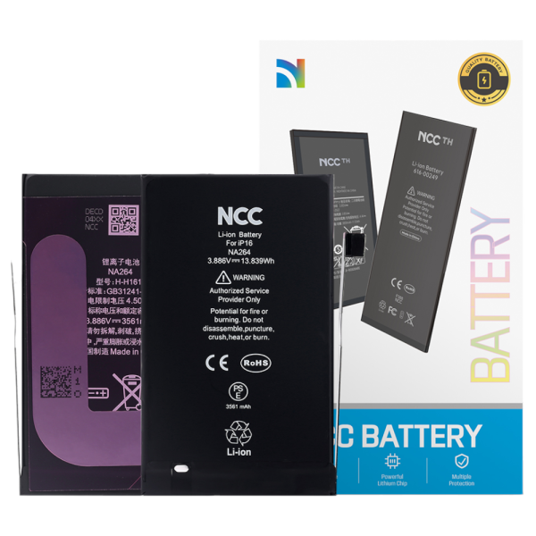 Akku NCC für iPhone 16 inkl. Akkuklebestreifen