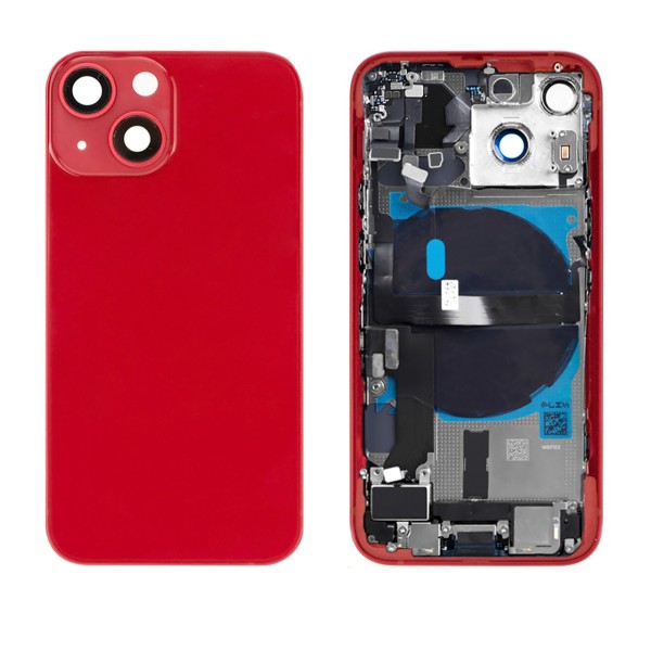 Backhousing Gehäuse (mit Kleinteilen/OHNE LOGO) NCC Nparts für iPhone 13 Mini, rot (Product RED)