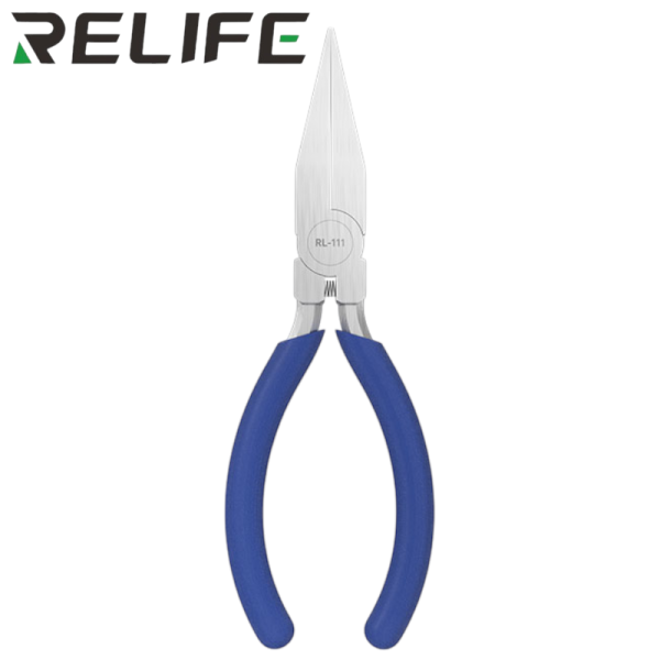 Flat nose pliers RELIFE RL-111 [13.5cm], spring handle, blue