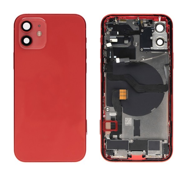 Backhousing Gehäuse (mit Kleinteilen/OHNE LOGO) NCC Nparts für iPhone 12, rot (PRODUCT Red)