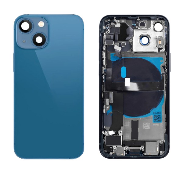 Backhousing Gehäuse (mit Kleinteilen/OHNE LOGO) NCC Nparts für iPhone 13 Mini, blau