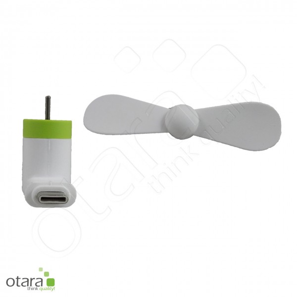 Handy-Ventilator mit USB-C Anschluss geeignet für Samsung und Huawei, weiß