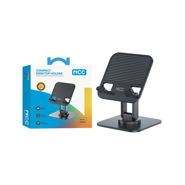 [Pre-Order] Desktop Holder Smartphone&Tablet Halterung NCC CH17 (Foldable&Space-Saving), black (Reta