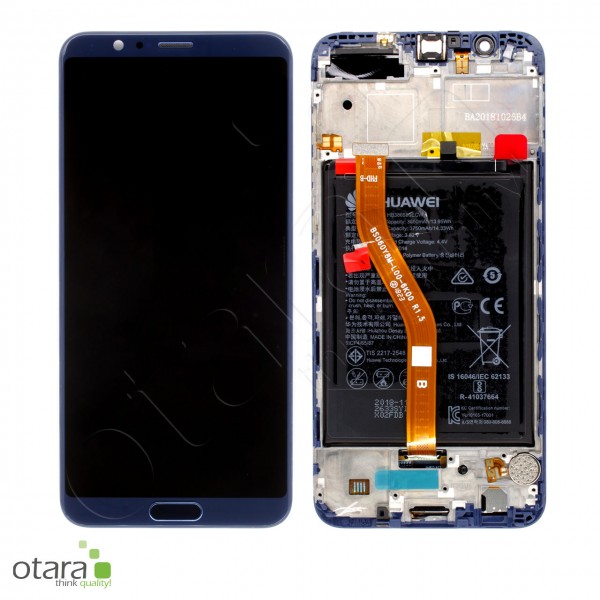 Displayeinheit inkl. Rahmen, Akku Huawei Honor View 10 (BKL-L09), blau, Serviceware
