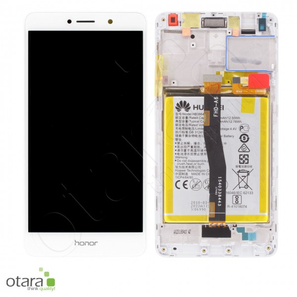 Displayeinheit inkl. Rahmen, Akku Huawei Honor 6X (BLN-L21), Mate 9 Lite, white, Serviceware