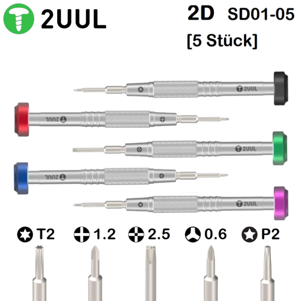 Schraubendreher [Set: 5 Stück] 2D Screwdriver 2UUL everyday, multicolor