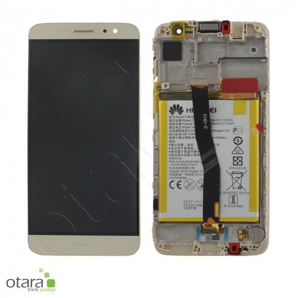 Displayeinheit inkl. Rahmen, Akku Huawei Nova Plus (MLA-L11), gold, Serviceware