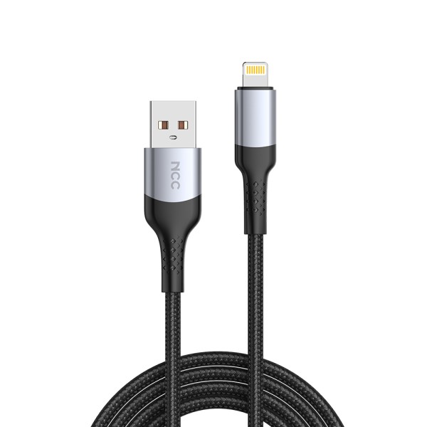 [Pre-Order] Charging Sync Cable NCC USB-A TO Lightning (D121AL|1.2M), Nylon&Alu, black/silver (Retai