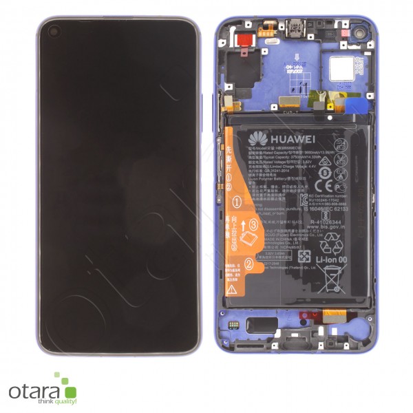 Displayeinheit inkl. Rahmen, Akku Huawei Honor 20, Nova 5T, sapphire blue, Serviceware