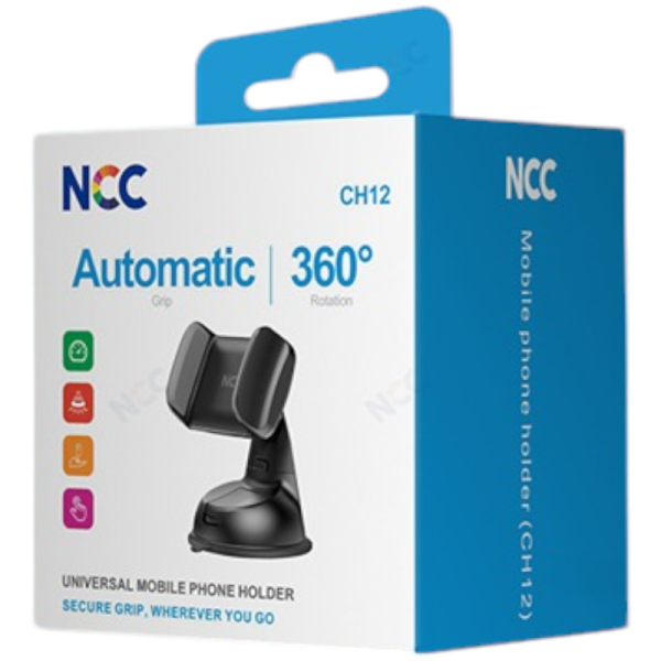 Car Holder Smartphone Autohalterung NCC CH12 (Automatic|360°), black (Retail/Blister)