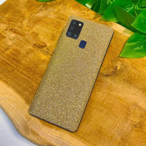 GREEN MNKY Backcover Skin Smartphone 7" (Glitter Serie) "Gold Glitter" [3 Stück]