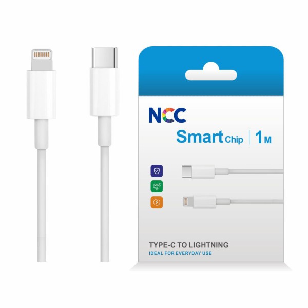 Ladekabel NCC USB-C auf Lightning, 1m, weiß (Retail/Blister)