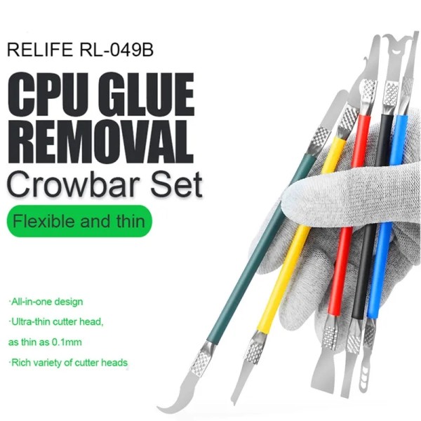 Removal Tool Glue Removal/Crowbar Set RELIFE RL-049B [5 Stück/2-fach], mehrfarbig