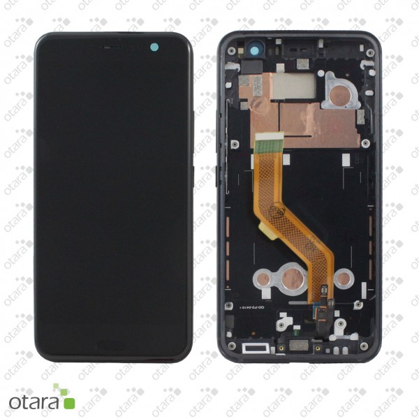Displayeinheit geeignet für HTC U11, schwarz (brilliant black)