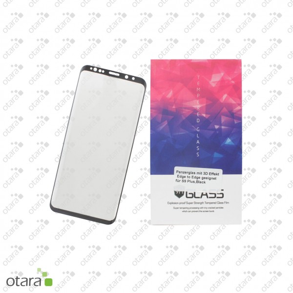 Panzerglas Edge to Edge für Samsung Galaxy S9 Plus, schwarz